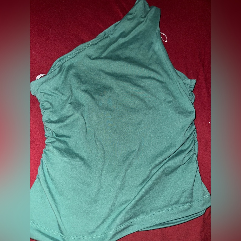 Guess Teal One-Shoulder Blouse - Picture 3 of 8